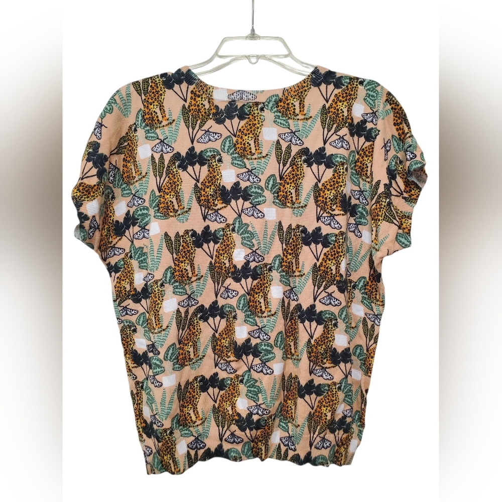 ANTHROPOLOGIE PEPALOVES Women's Feline-Printed Sweater Tee, Size M - Picture 3 of 4